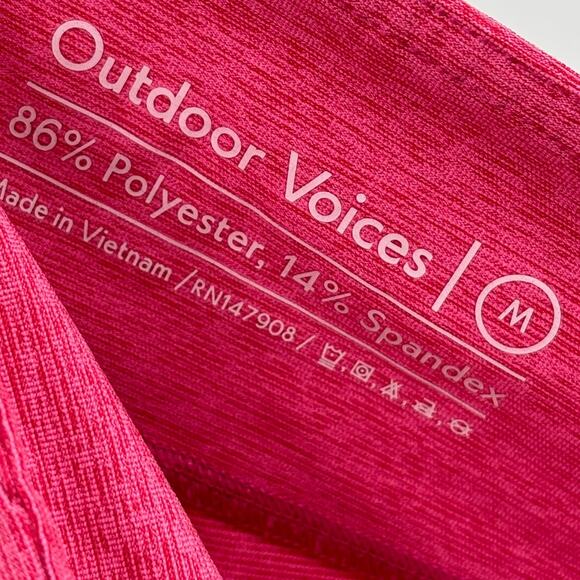 Outdoor Voices Flamingo Pink Cropped Warmup Leggings - Picture 8 of 8